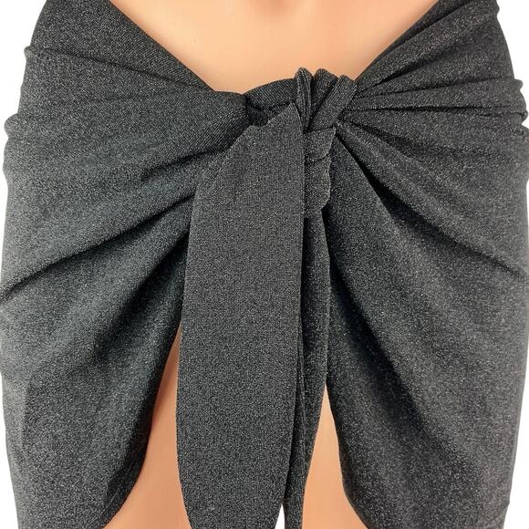 Nookie Black Tie Knot Fitted Summer Coverup Beach Swim Mini Skirt One Size - Picture 4 of 5